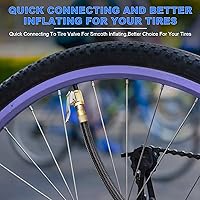 Vista 6 de Mandril de aire de neumático de bloqueo de 2 piezas, adaptador de manguera de inflado de neumáticos de latón, boquilla de neumático con roscas