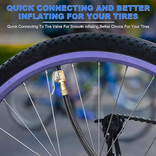 Miniatura 6 de Mandril de aire de neumático de bloqueo de 2 piezas, adaptador de manguera de inflado de neumáticos de latón, boquilla de neumático con roscas