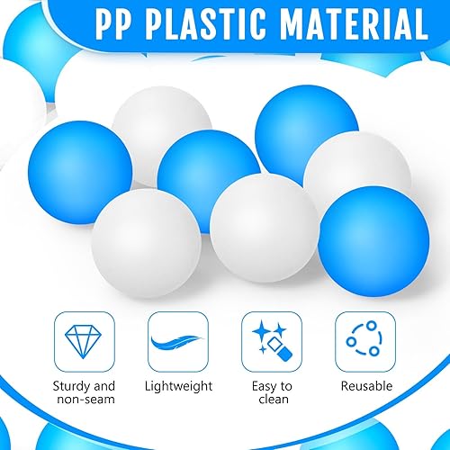 Vista 66 de Hanaive Paquete de 100 pelotas de tenis de mesa multicolor de 1.575 pulgadas, bolas de plástico lavables a granel, juego pequeño para juegos de Negro