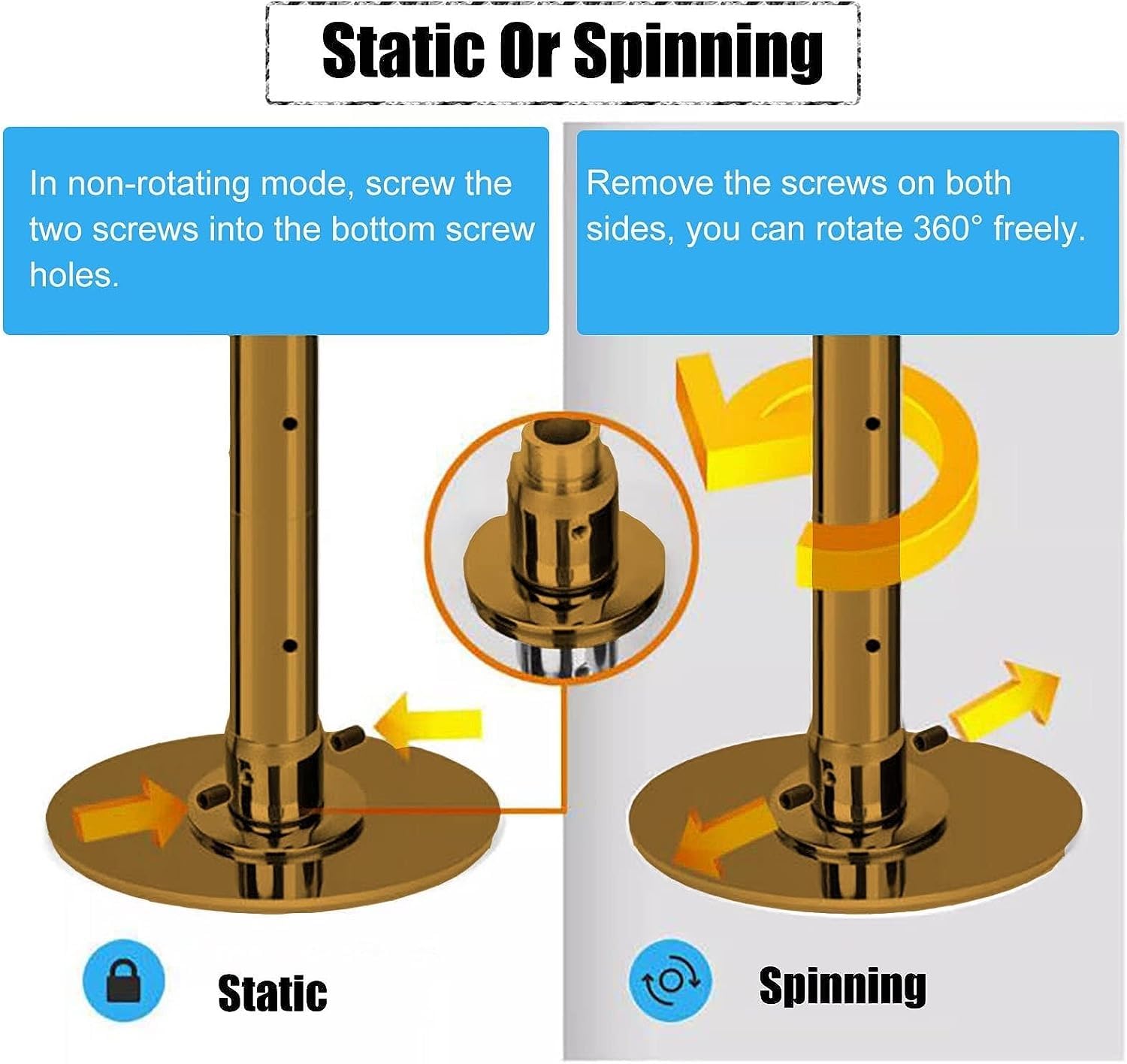Amazon.co.jp: ポールダンス フィットネス ゴールドスピニングダンス