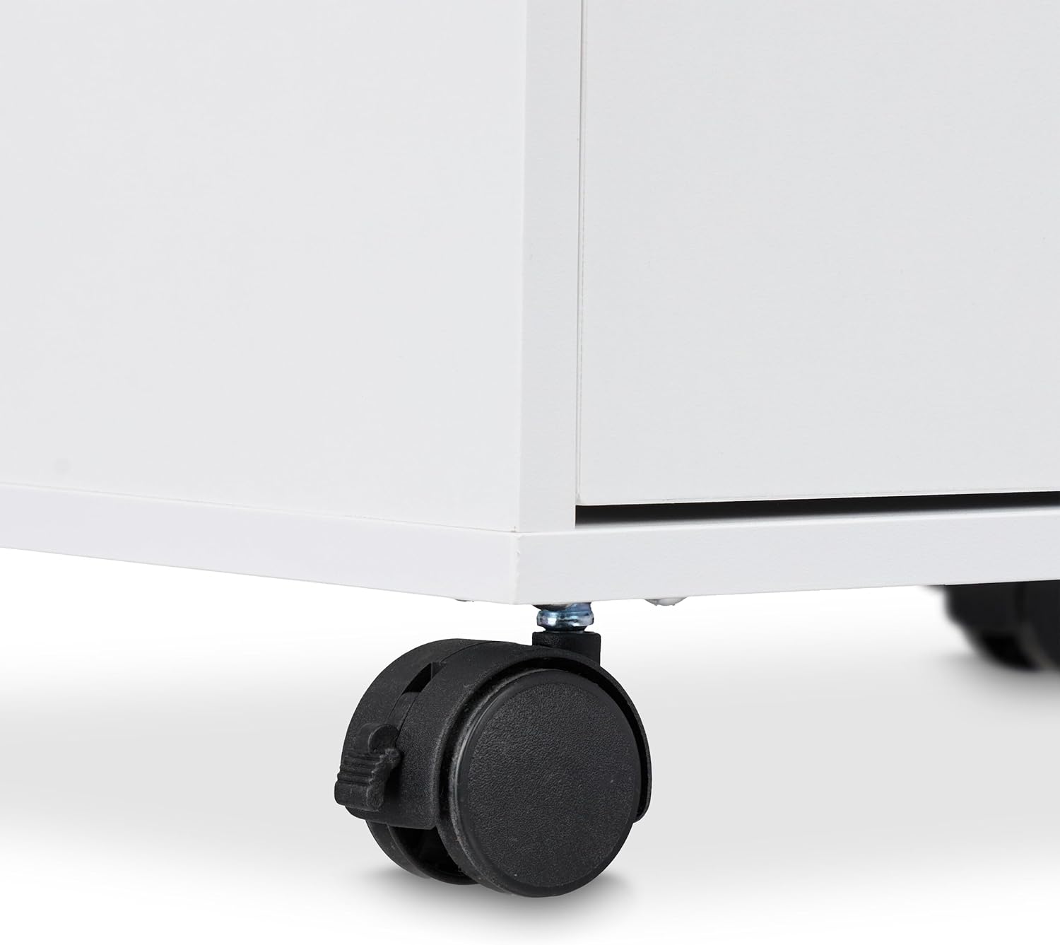 Relaxdays 5 Drawer Roll-Up Cabinet H 66.5 x W 48 x D 39.5 cm Office Cabinet Filing Cabinet with Wheels Office White