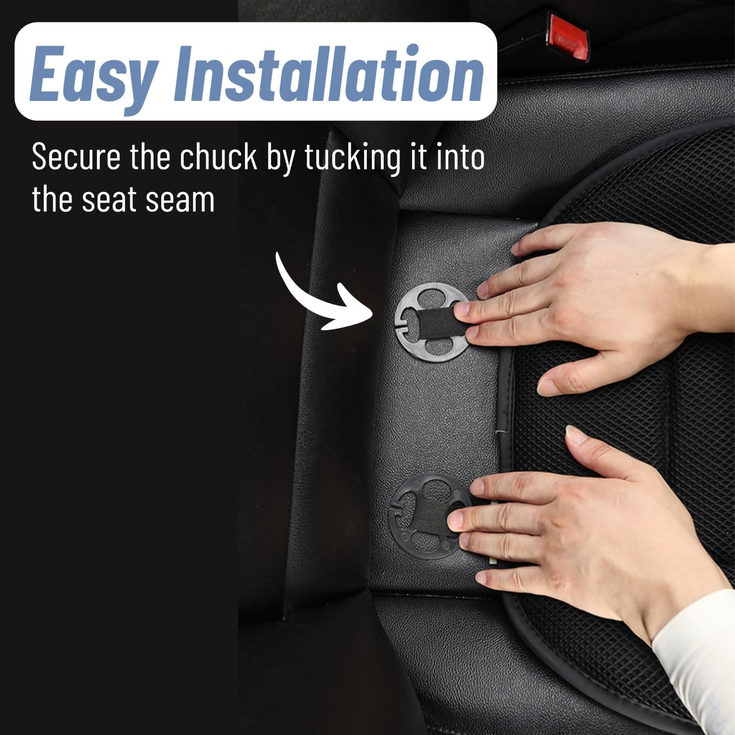 Cuscino Sedile Auto per Suzuki Ignis II 2016-2019, Tappetino Rinfrescante Estivo Rete Nido d'Ape Traspirante Protezione Interni Antiscivolo,Black