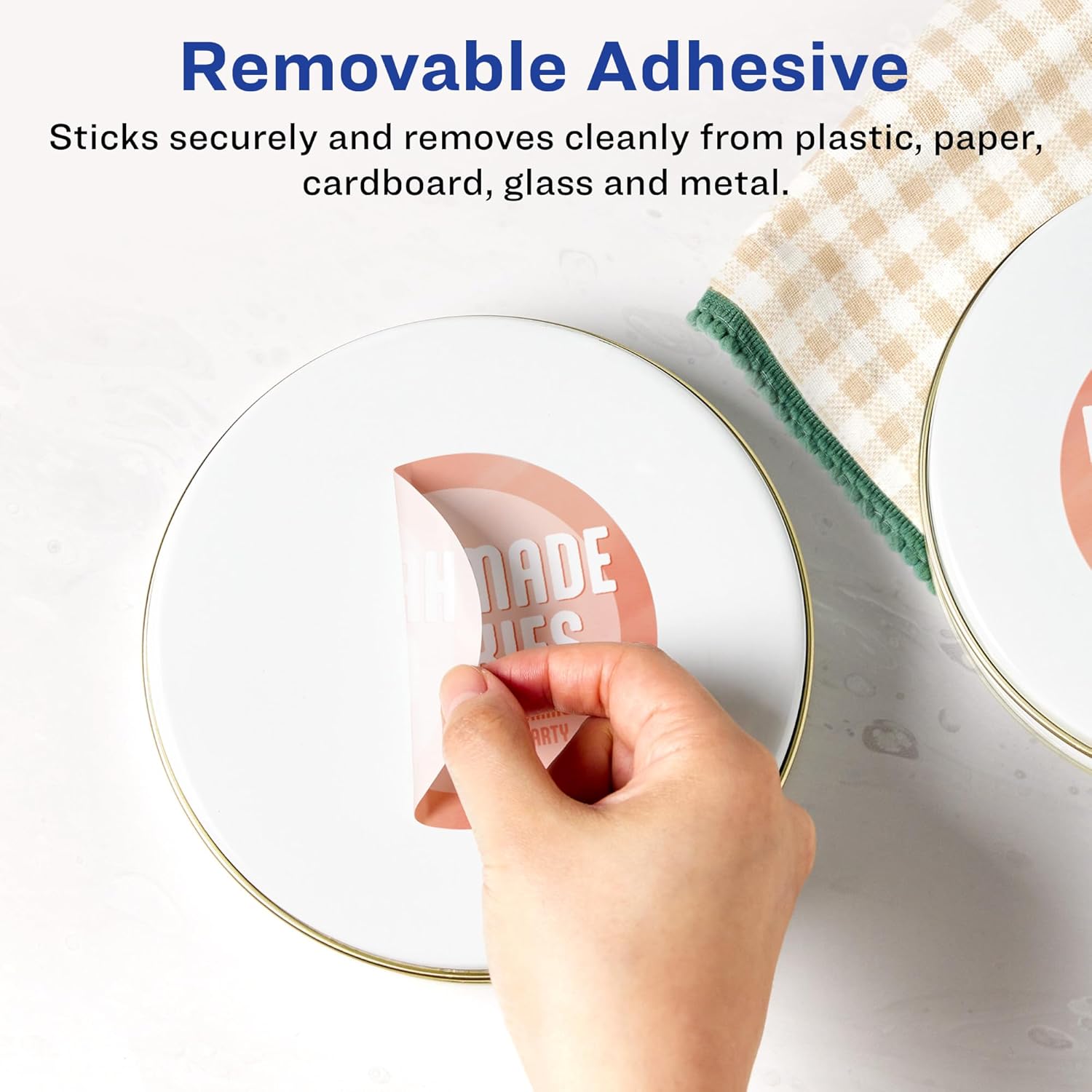 Avery Matte White Removable Round Labels, Sure Feed Technology, Print-to-The-Edge, 3.5" Diameter, 200 Removable Labels, Laser/Inkjet Printable