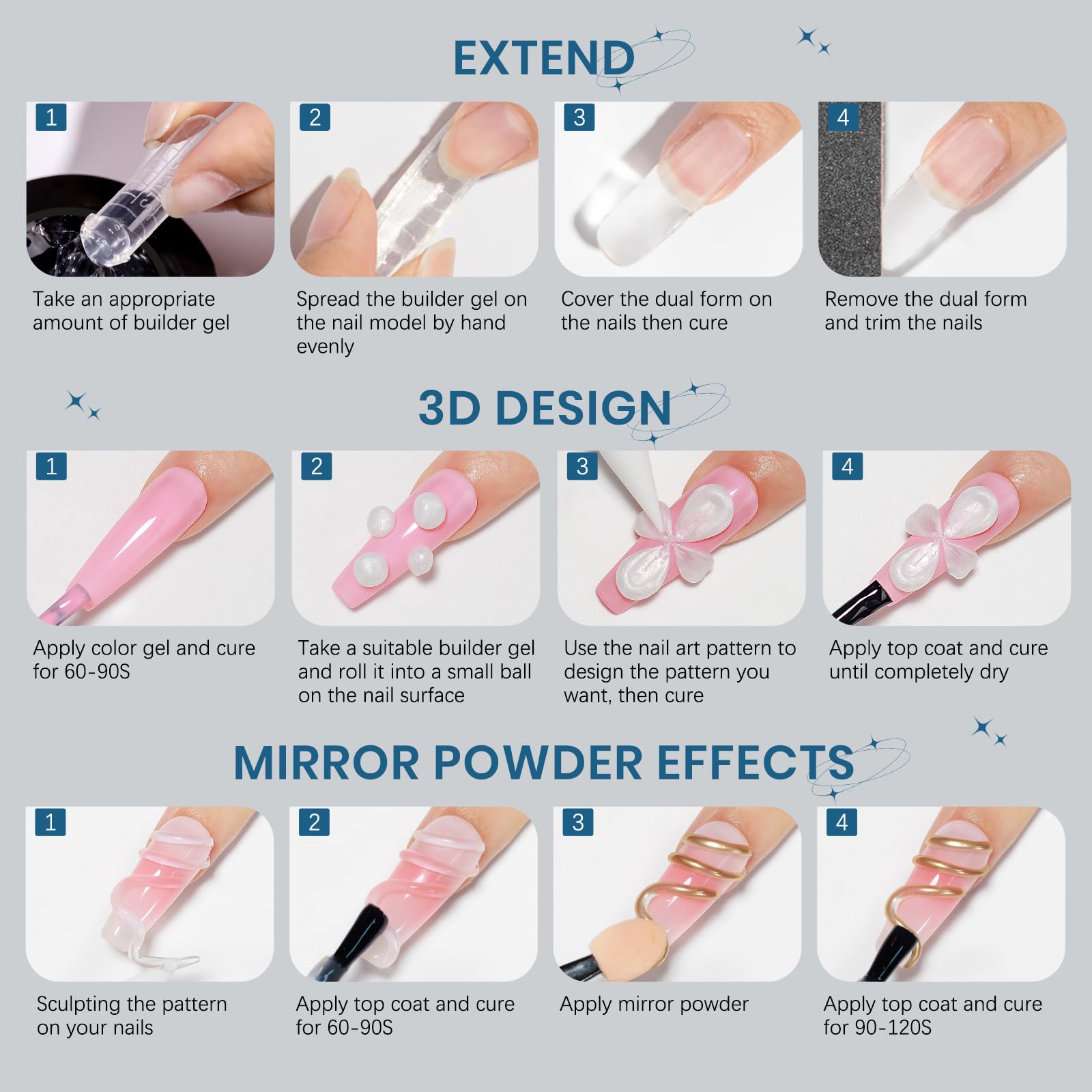 SUPWEE Stały żel budujący do paznokci, żel 3D, bezbarwny perłowo-biały, solidny żel do rzeźbienia 3D, tłoczenie, twardy żel do paznokci, manicure