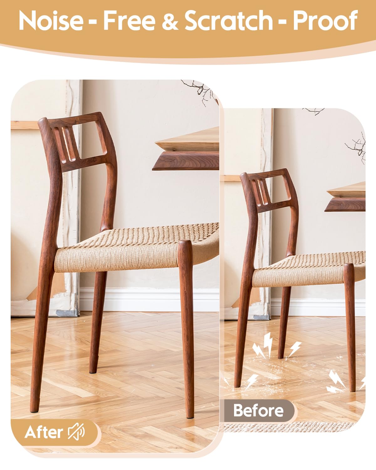 teeppo viltglijders, zelfklevend, 3 rollen viltdoppen voor stoelen, 4