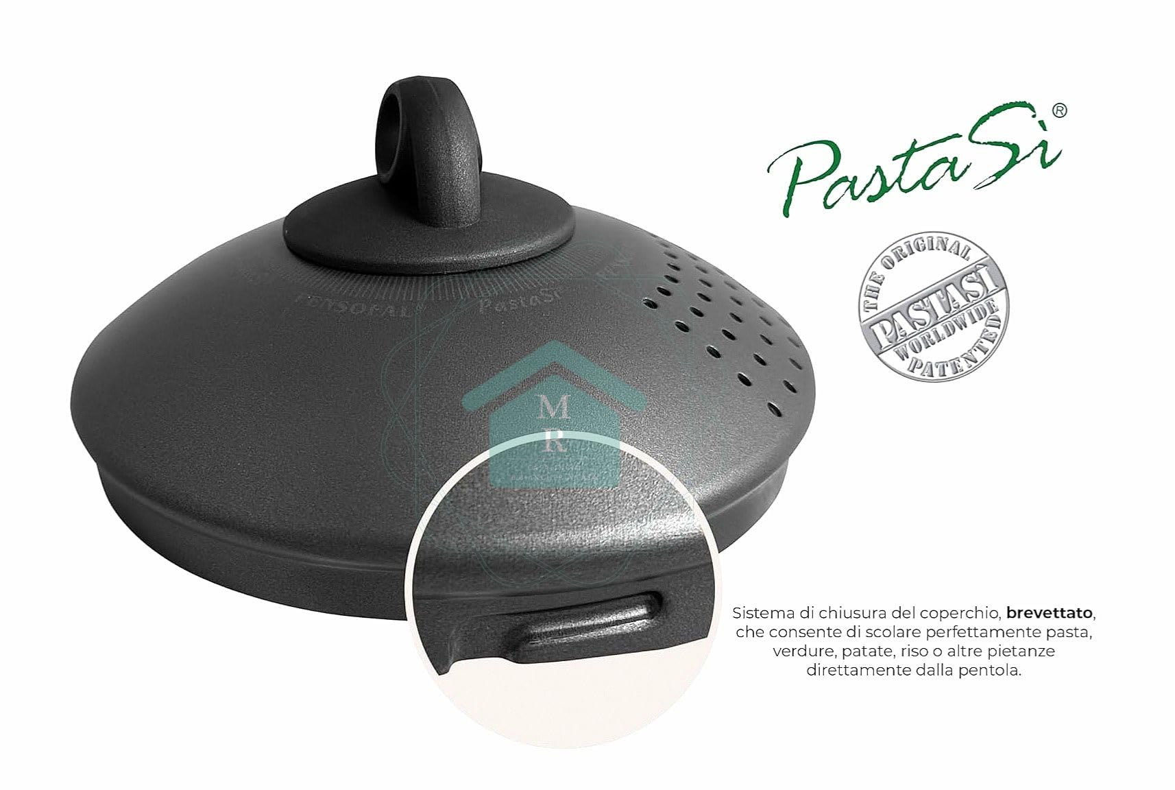 Pastasi Pentola Multiuso con Coperchio Colapasta Antiaderente Diamond 6 Strati rinforzato fondo Induzione