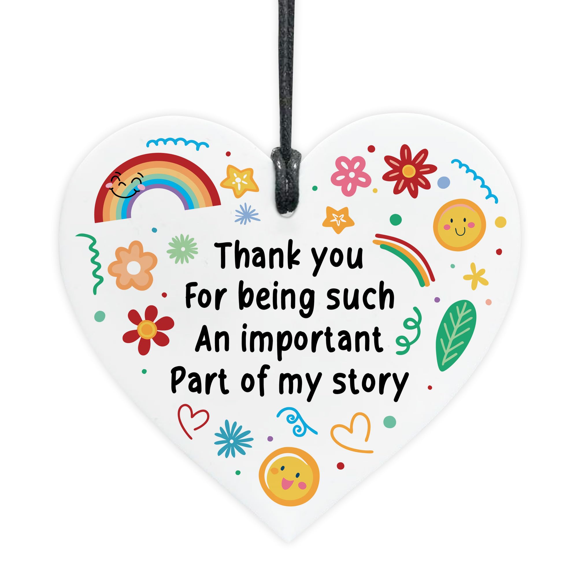 Red Ocean Thank You Gift For Teacher Teaching Assistant Friend Mentor Hanging Heart Thank You Gifts For Women Men Friend Leaving Present Keepsake