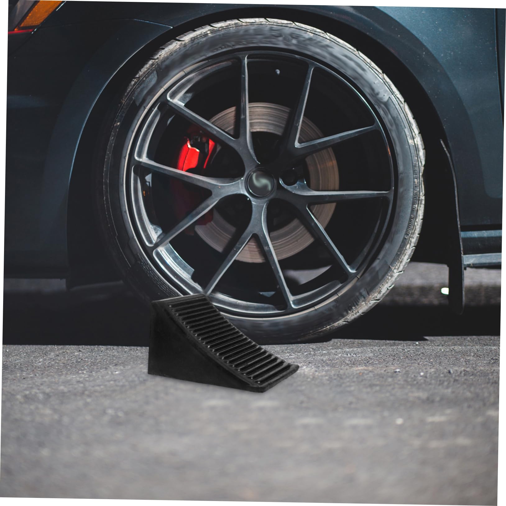 Calzos para Ruedas de Goma Negro Portátiles y Ligeros para Aparcamiento de Vehículos 2 Piezas, Bloques Estabilizadores para Neumáticos de Coches y Caravanas