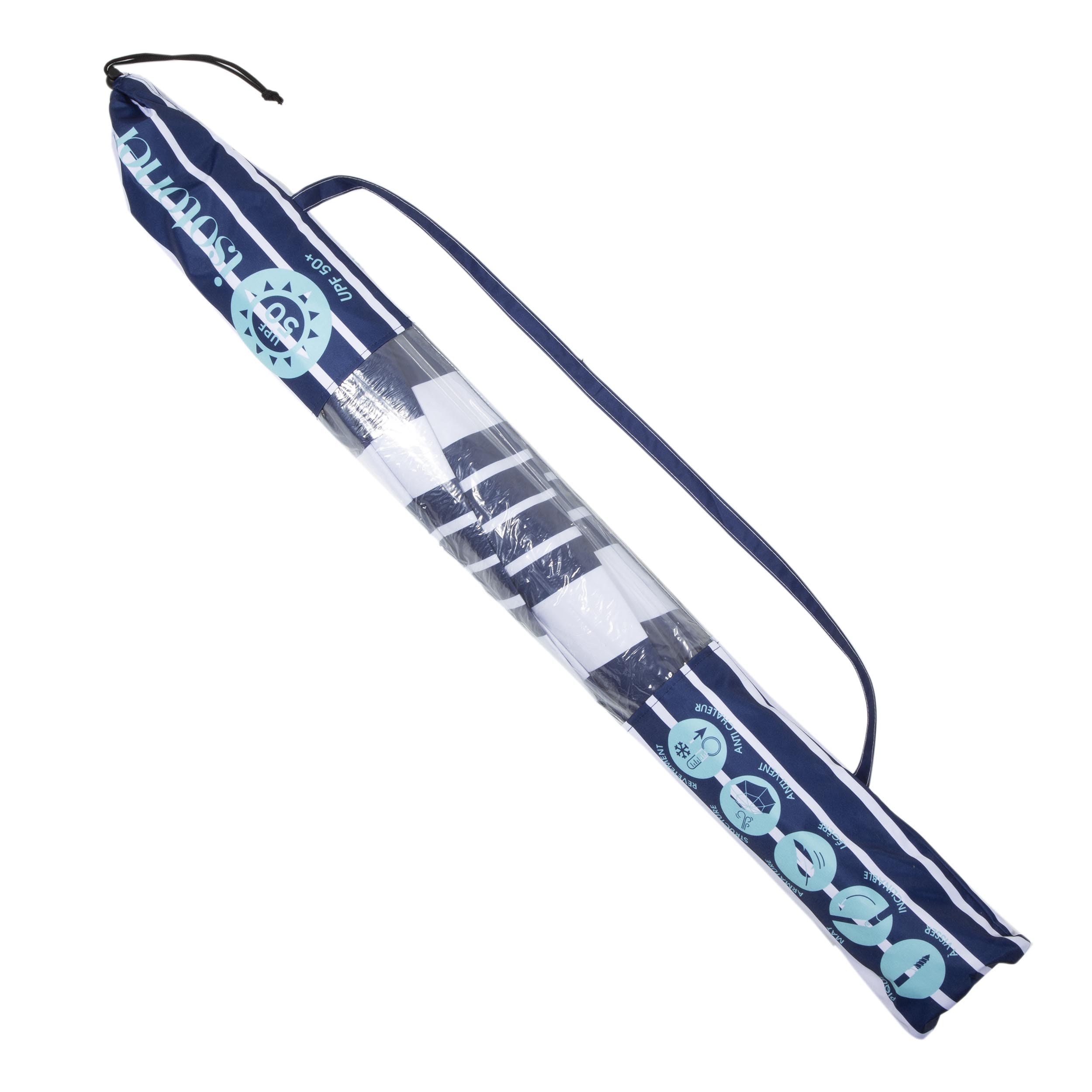 Isotoner Sombrillas adulto mixto playa anti viento plegable con protección uv56, ø 180 cm, muy ligera 1,38 kg, incluye bolsa para transportarla