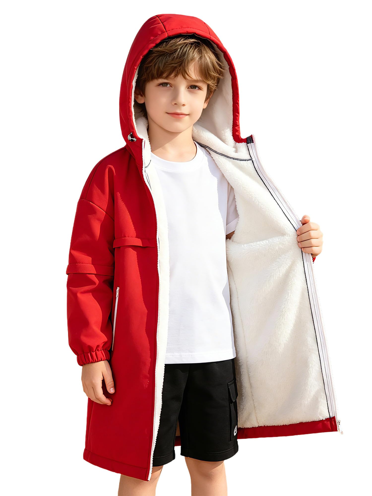 Runhomal Kinder Badeponcho Flanell Bademantel Kapuze Poncho Mit Taschen Zip Cover Up Schwimmjacke Laufjacke Leichte Funktionsjacke Schnelltrocknende Schwimmrobe