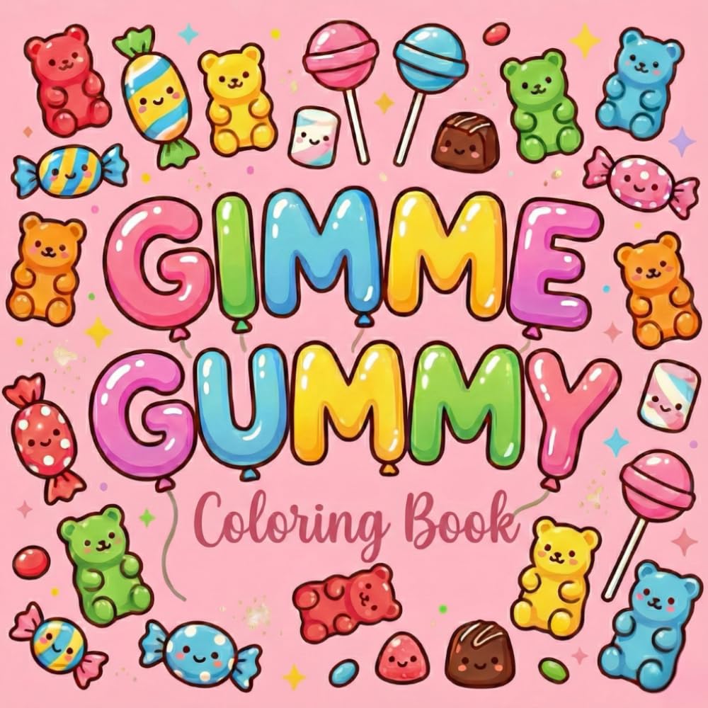 Gimme Gummy Coloring Book: Bold & Easy Candy Treat Designs