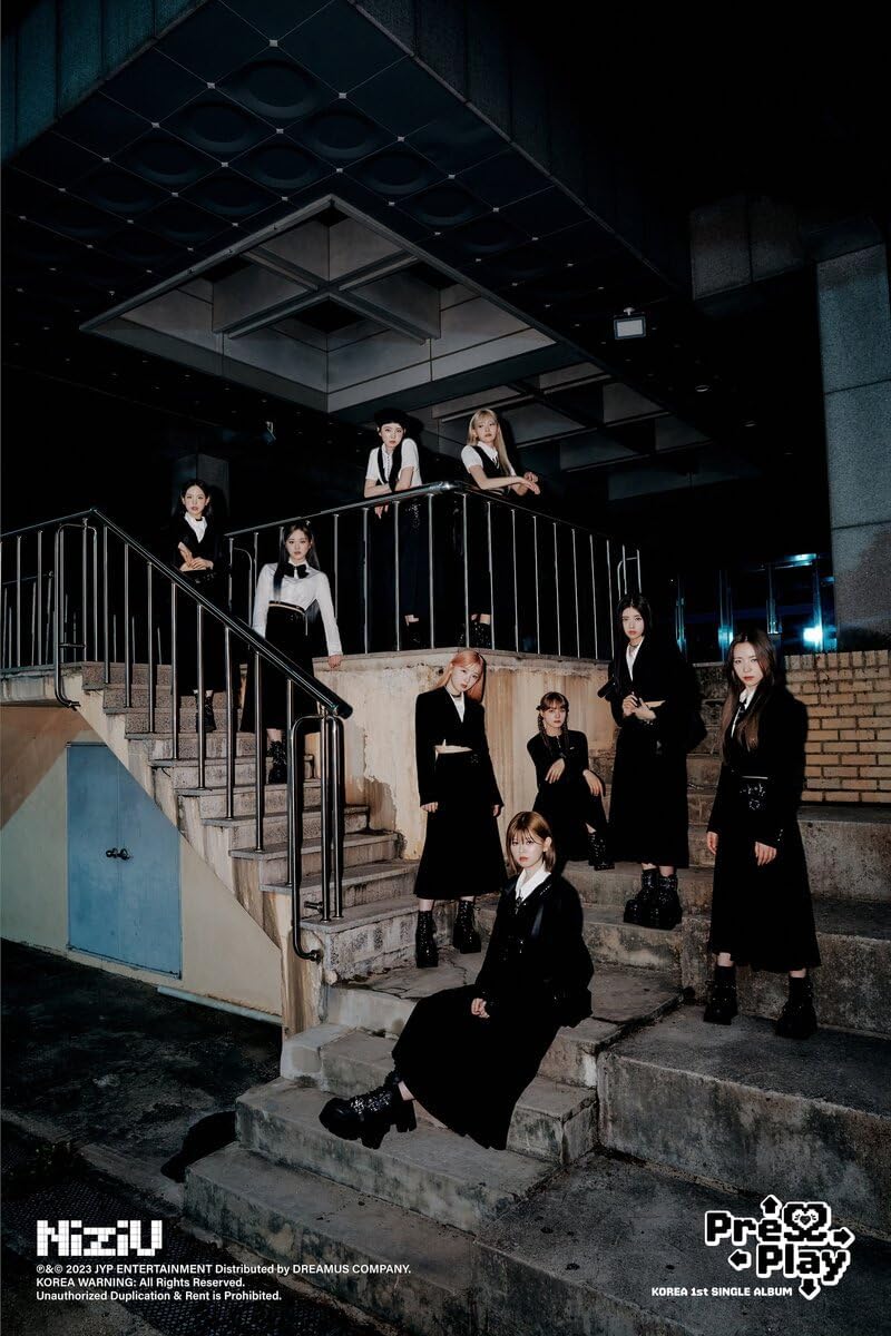 NiziU Press Play 1st Single Album Press Version CD+88p PhotoBook+2p PhotoCard+1ea PhotoCard Frame+1p PostCard+1ea Sticker+Tracking Sealed