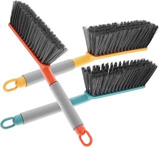 Uonlytech 3 Piezas Cepillo para Limpieza de Alfombras y Sofás con Cerdas Suaves de Unidades Verde Amarillo y Naranja Mango para Polvo y Tapicería Práctico y Versátil para Hogar y Coche