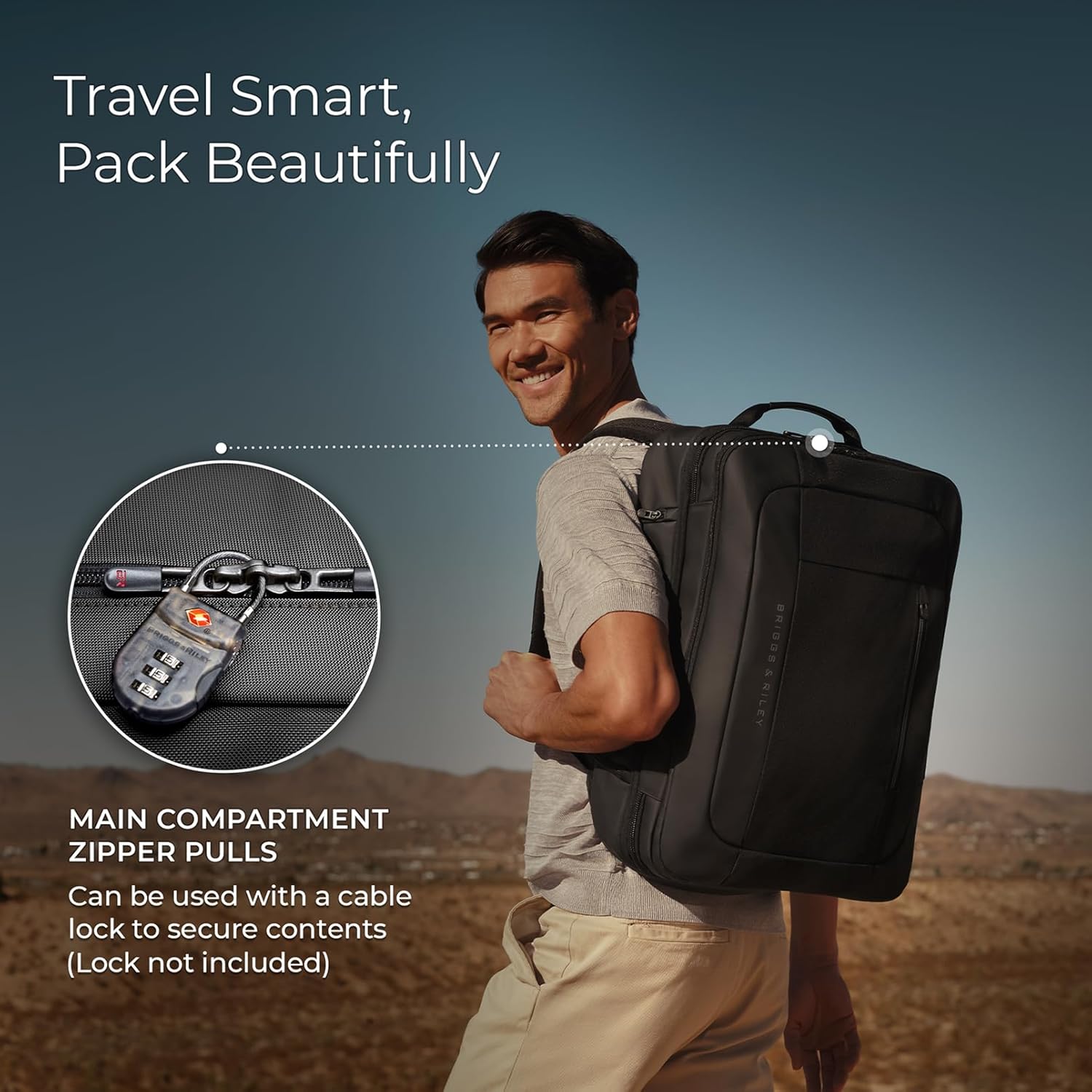 Briggs & Riley Large Convertible Backpack Duffle Bag - Carry On for Men & Women, Use for Travel, Gym, or Work, Overnight Weekend Luggage, Shoulder Strap, Laptop Compartment - ZDX Collection, Black