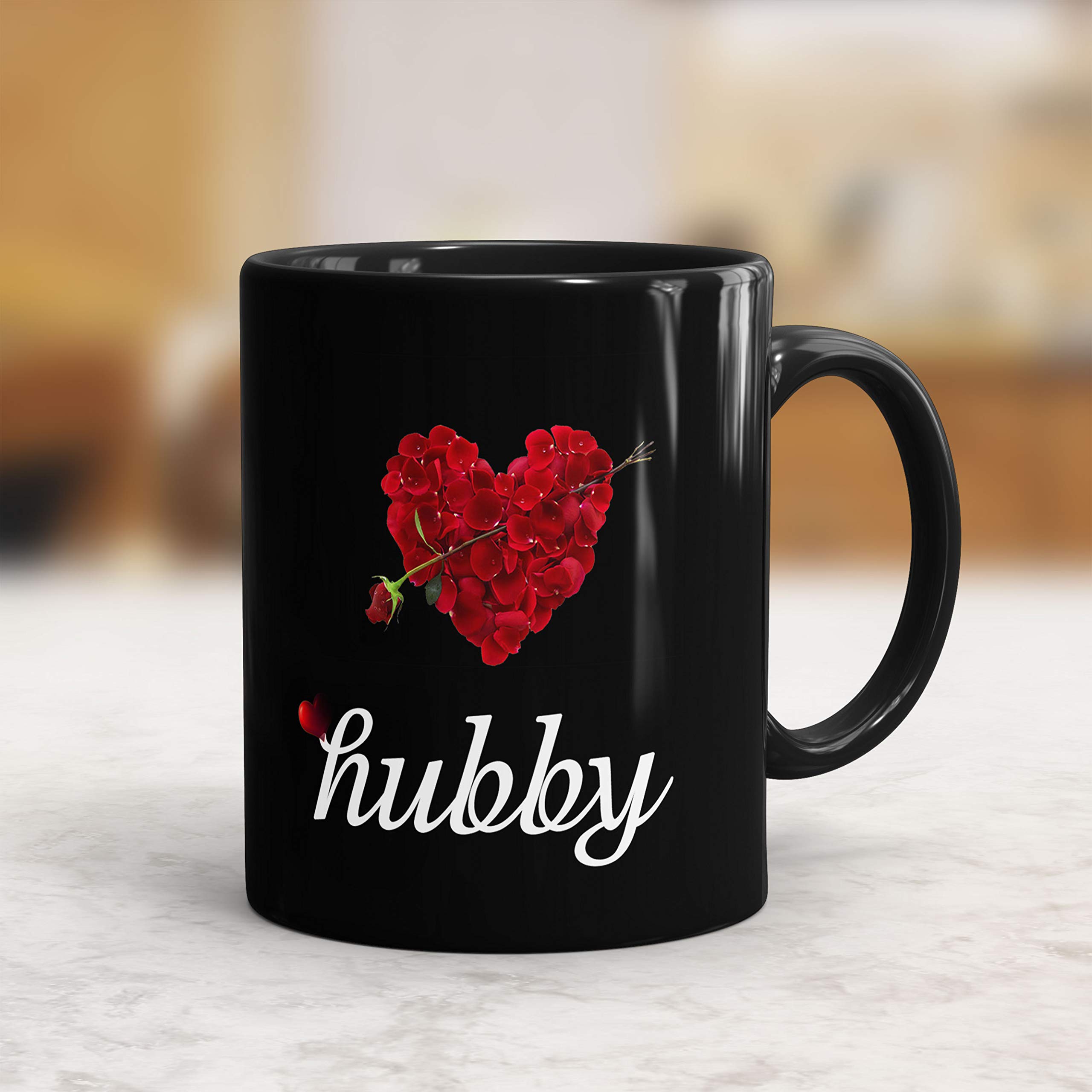 Gift Arcadia Ceramic Coffee/Milk Mugs Set for Hubby & Wifey Series| Anniversary Wedding Engagement Valentine Gifts for Couple (325 ML X 2)| Scratch-Resistant & Stain-Proof Tea Cups Set Black (A131) 1