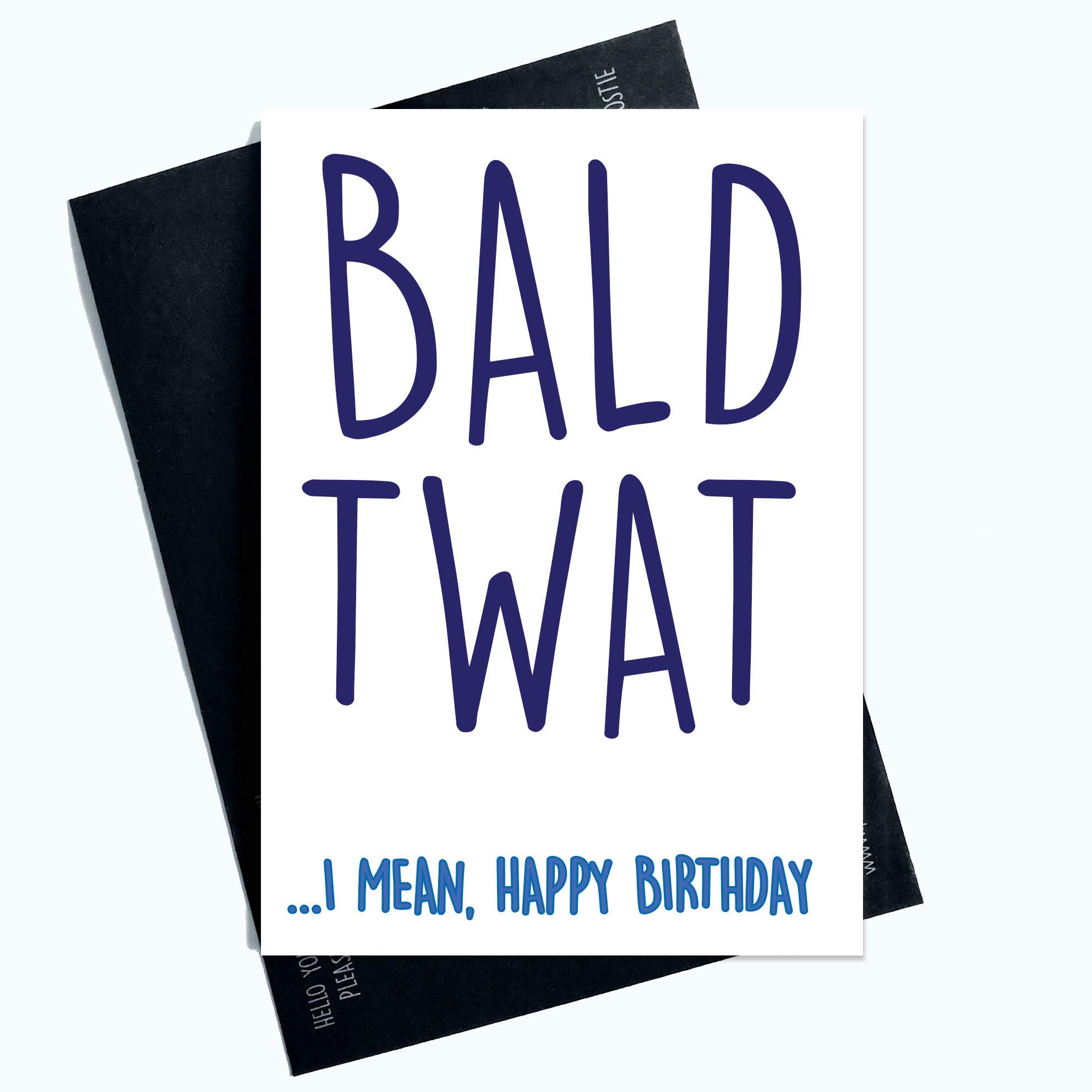 Funny Rude Adult Birthday Cards Bald Twat Happy Birthday Card Friend Joke PC1006