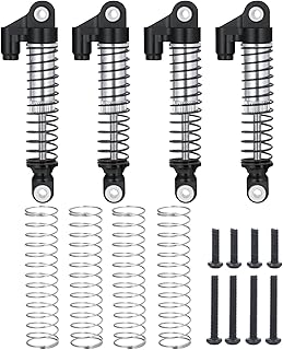 Benedict Harry 4Pcs Aluminum Alloy Shock Absorber Threaded Damper + 56MM for 1/18 TRX4M RC Crawler Car Upgrade(Black)