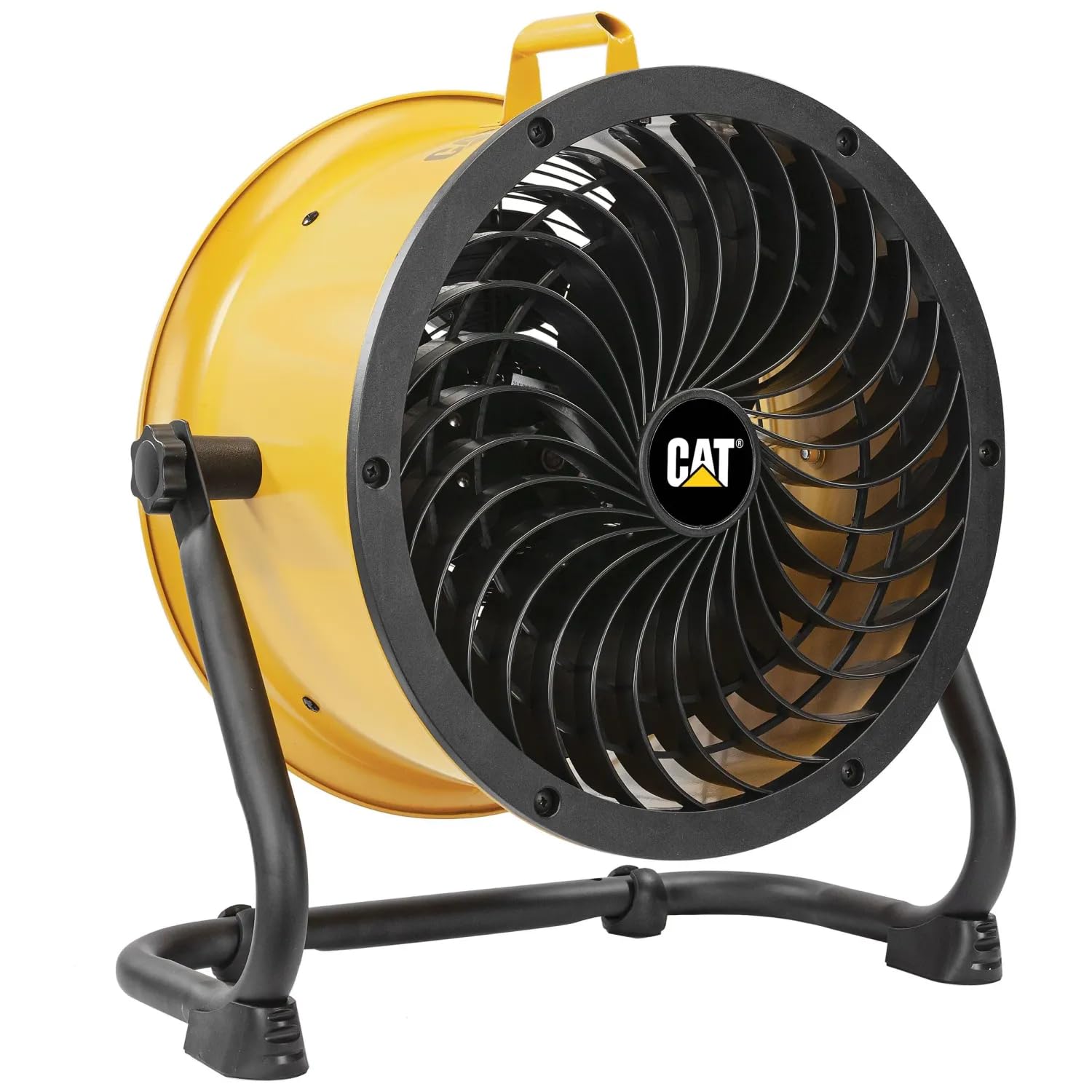 CAT Ventilatore da Pavimento HVD14AC Ø 35 cm 120W 4 Velocità 27 m³/min 3 Pale in Alluminio Orientabile Montaggio a Parete Maniglia Integrata Uso Domestico e Professionale