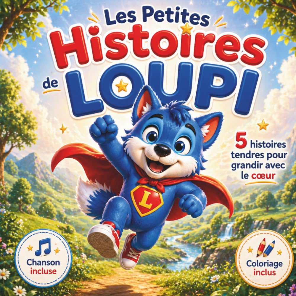 Les Petites Histoires de Loupi – 5 histoires tendres pour grandir avec bienveillance: Livre enfant 3–8 ans | Chanson et coloriage inclus