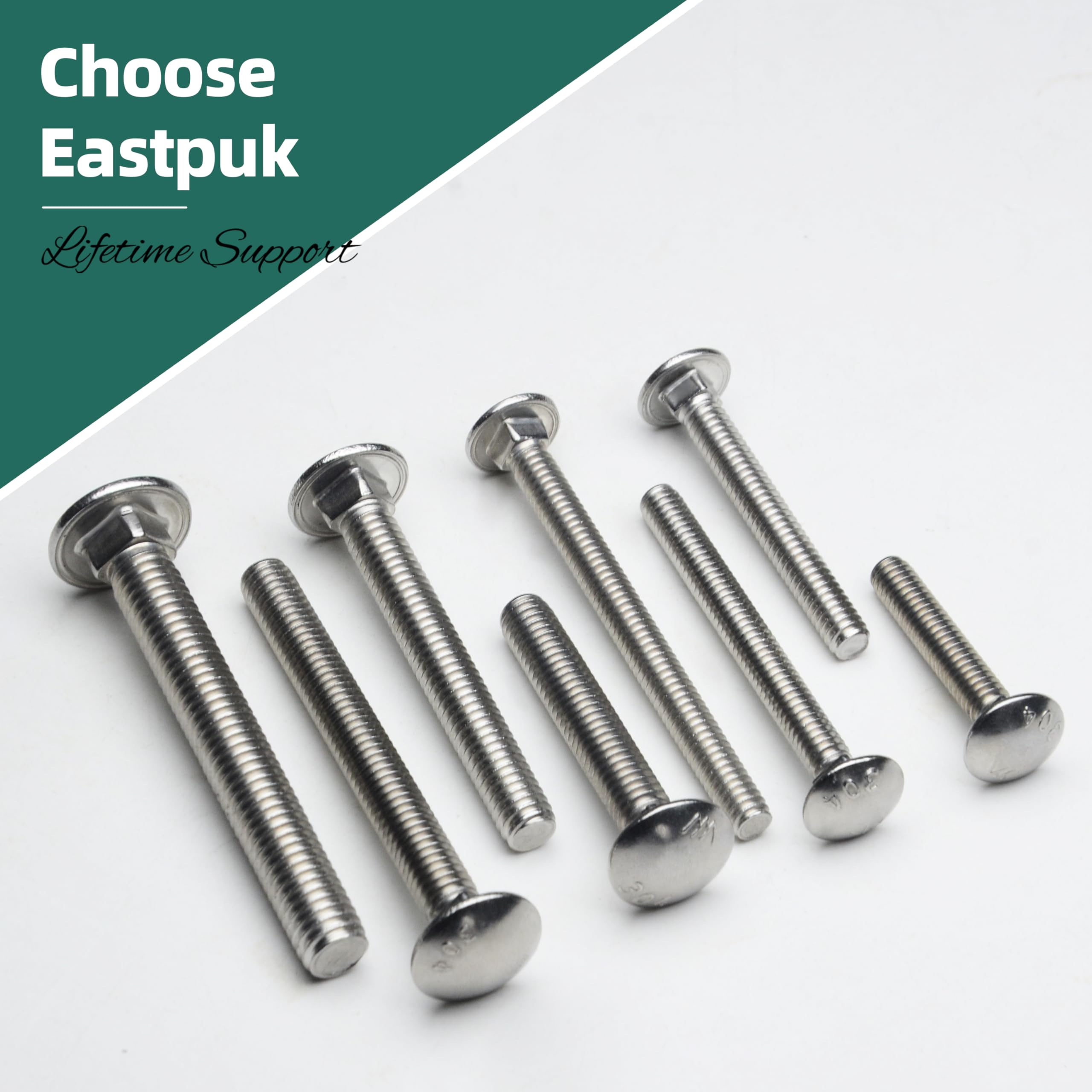 Stainless Steel Carriage Bolts Kit - 60 Pcs -6