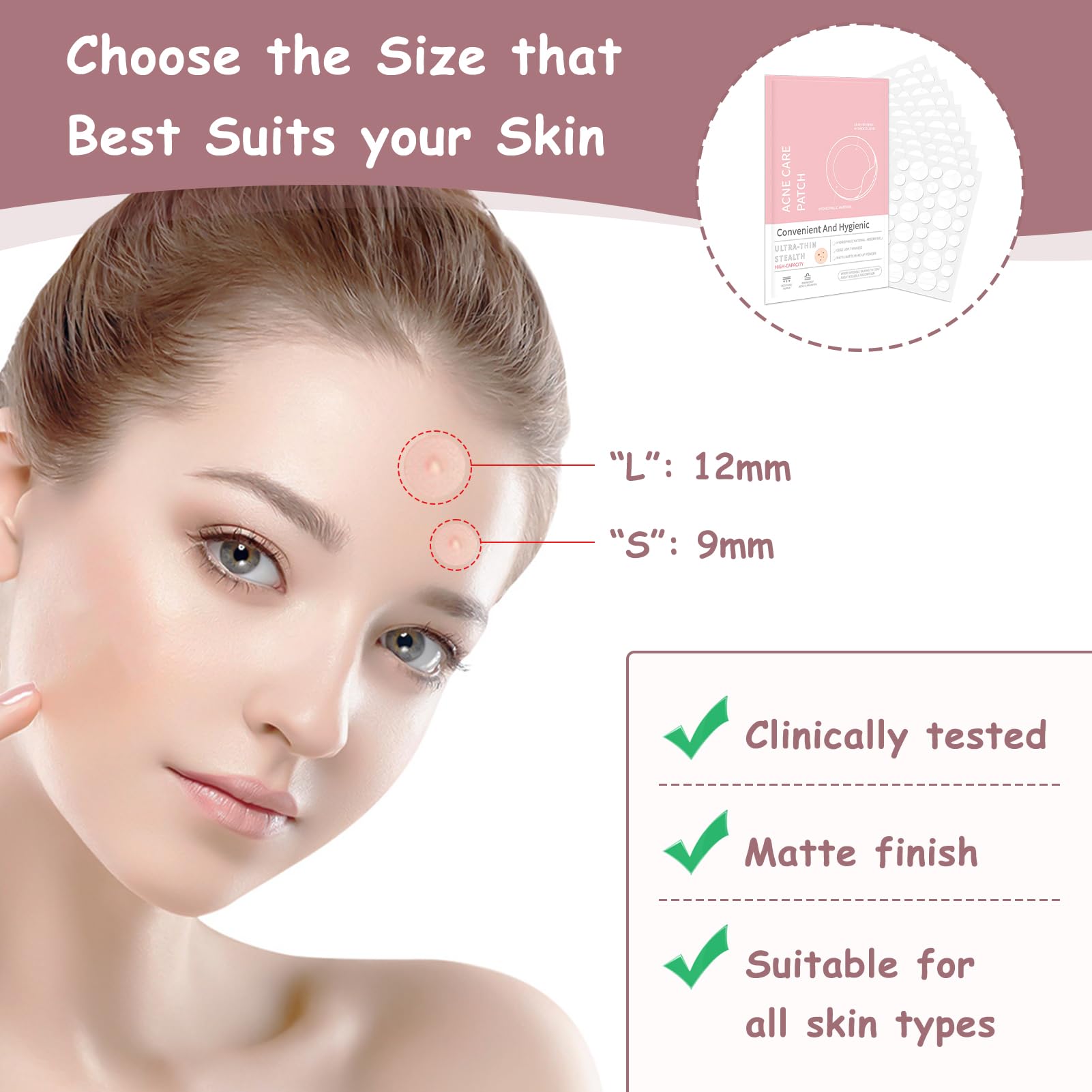 360 Piezas Parches para Acné Hidrocoloides, Parches para Granos Día y Noche, Pimple Patch Parches Anti Acne Impermeables Transpirables, Absorbe el Pus Reduce Cicatrices, Todo Tipo de Piel 10mm/12mm