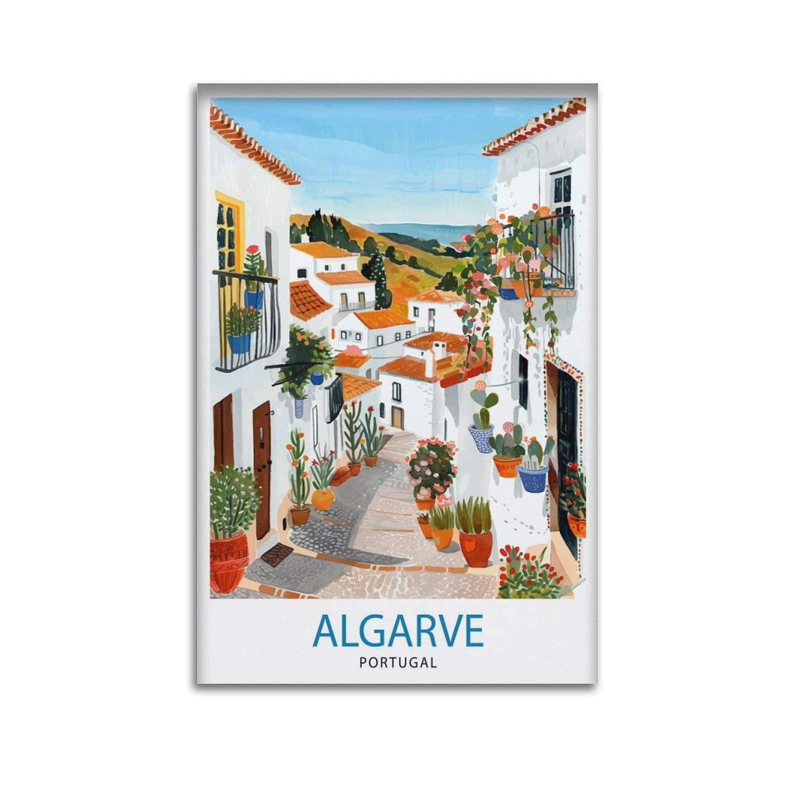 xiaoxiaoshen Algarve Portugal Travel Portuguese Lover Canvas Poster Wall Art Prints Room Aesthetic Murals Bedroom And Living Decorations 08x12inch(20x30cm)