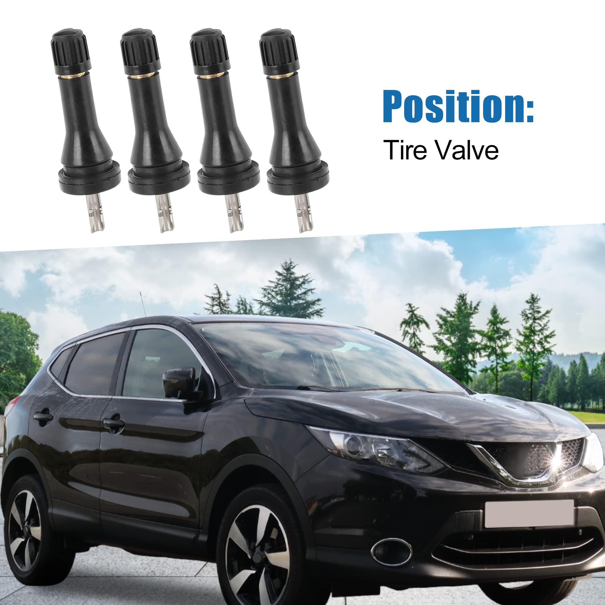 A ABSOPRO Neumático Presión Sensor Válvula Vástago para Nissan Qashqai (Juego de 4)