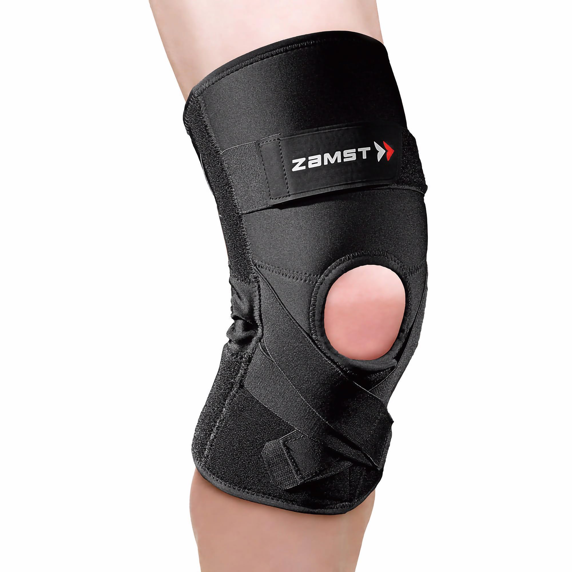 Zamst ZK-Protect Rodillera Deportiva - Rodillera de Compresión para Hombres y Mujeres con Soportes de Resina Flexibles para Protección y Esguinces de Ligamentos de LCA, LCM Y LCL - 3XL