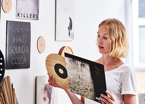 Miniatura 5 de Soporte de pared para discos de vinilo de bambú Soporte flotante de almacenamiento de álbum LP sin marcos ni soporte visible Convierte tu espacio