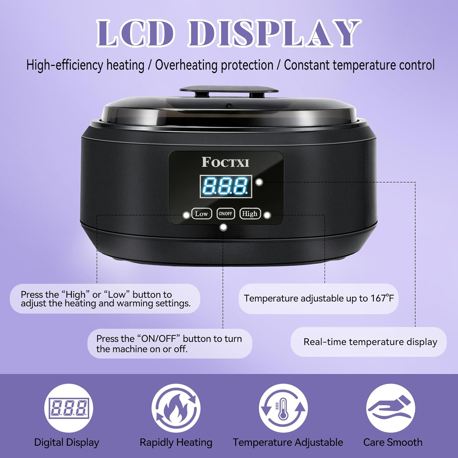 Paraffin Wax Machine for Hand and Feet - 3500ml Paraffin Wax Warmer Moisturizing Kit Auto-time and Keep Warm Paraffin Hand Wax Machine with 8Pack Refills, Ideal for Home Paraffin Baths - Image 4