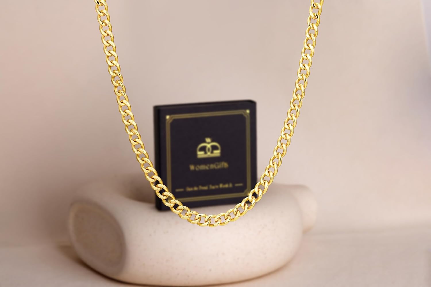 WomenGifts Cuban Link Chain Necklace for Women Men, Waterproof Stainless Steel 14K Gold Silver Plated Non Tarnish Choker, 3.5mm-11mm Widths form Dainty to Chunky, 14 16 18 Inch Lengths, Ideal Gift for Layering Stacking - Image 9