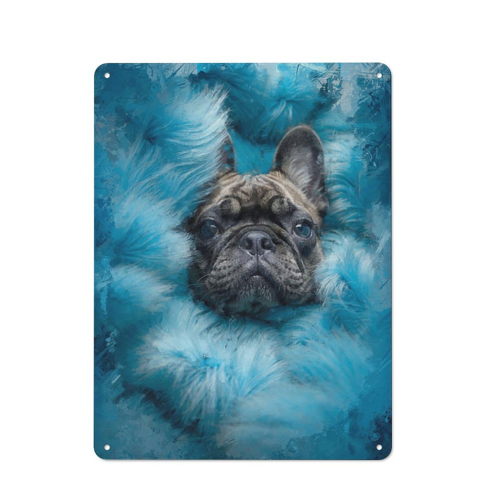 French Bulldog Puppies Industrial-style Tin Sign 40x30cm for Garage Or Workshop, for Garage, Workshop And Man Cave Decoration