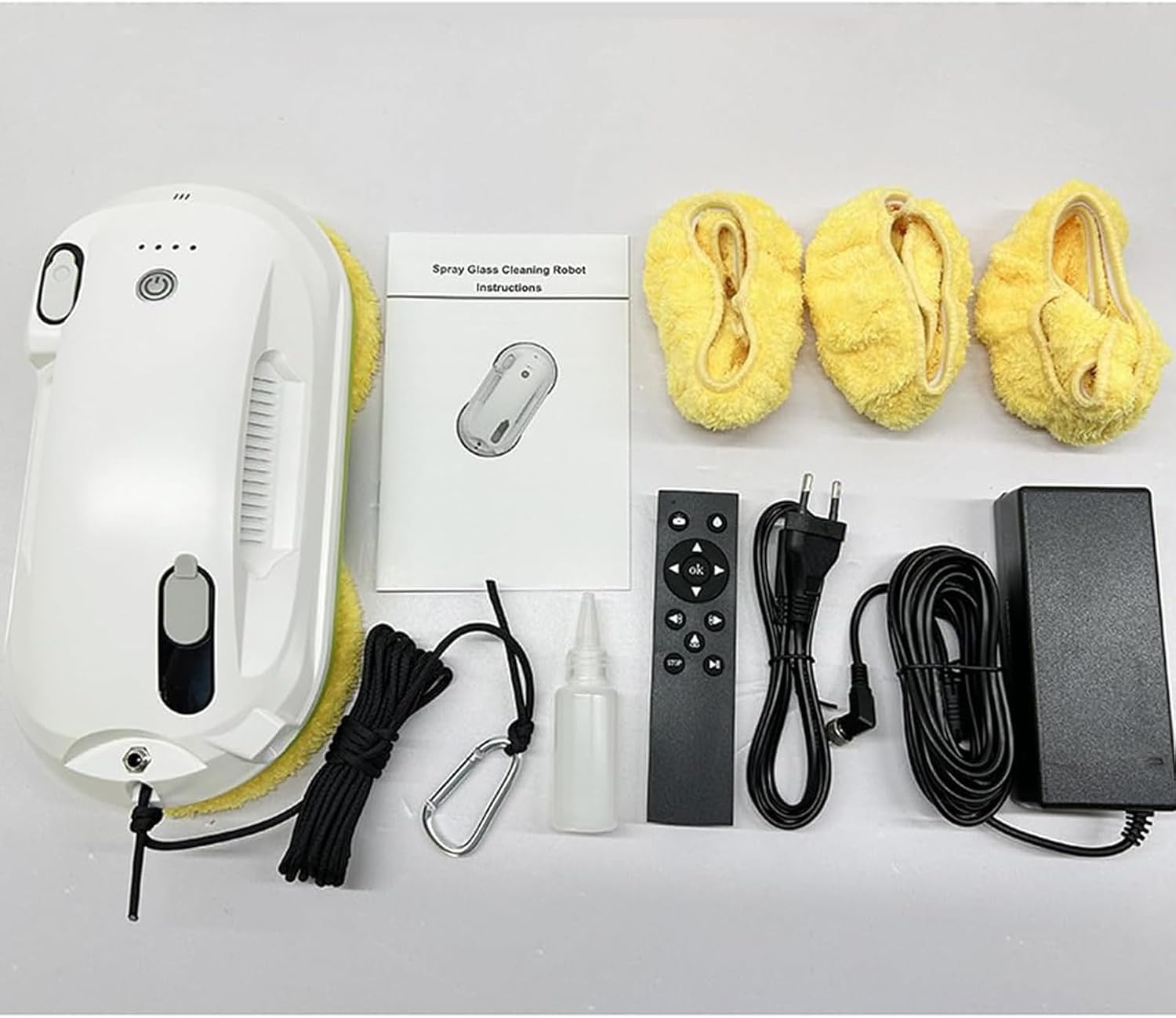 Automatic Window Cleaning Robot, High Altitude Glass Cleaner, Micron Sprinkler, Suitable for Cleaning Glass/Tiles, With Remote Control and Safety Rope