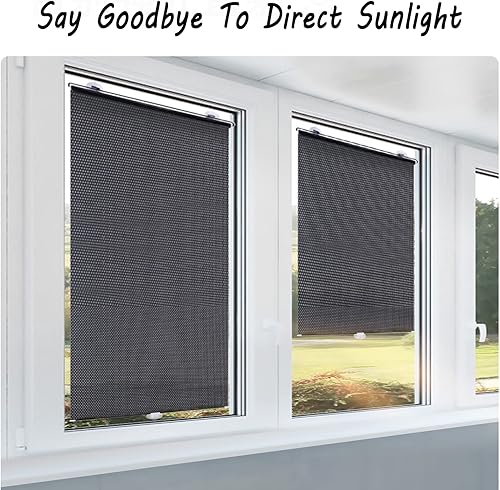 Miniatura 4 de JUCCJUXIN Cortina retráctil con ventosa, parasol enrollable retráctil para ventana, protector solar telescópico con aislamiento UV para ventana de