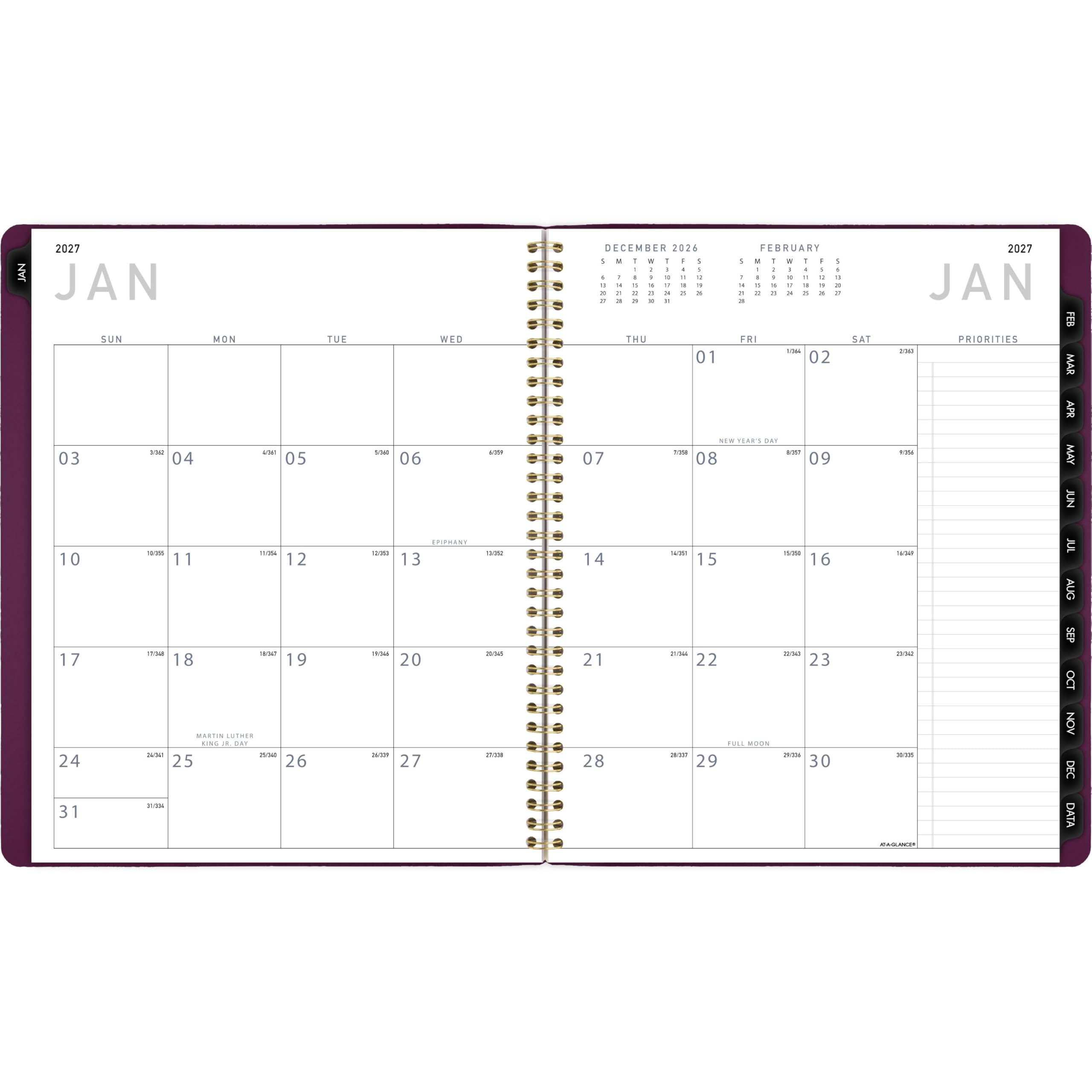 AT-A-GLANCE Agenda 2027, mensile, 22,9 x 27,9 cm, contemporaneo, viola (70250 x 1427)