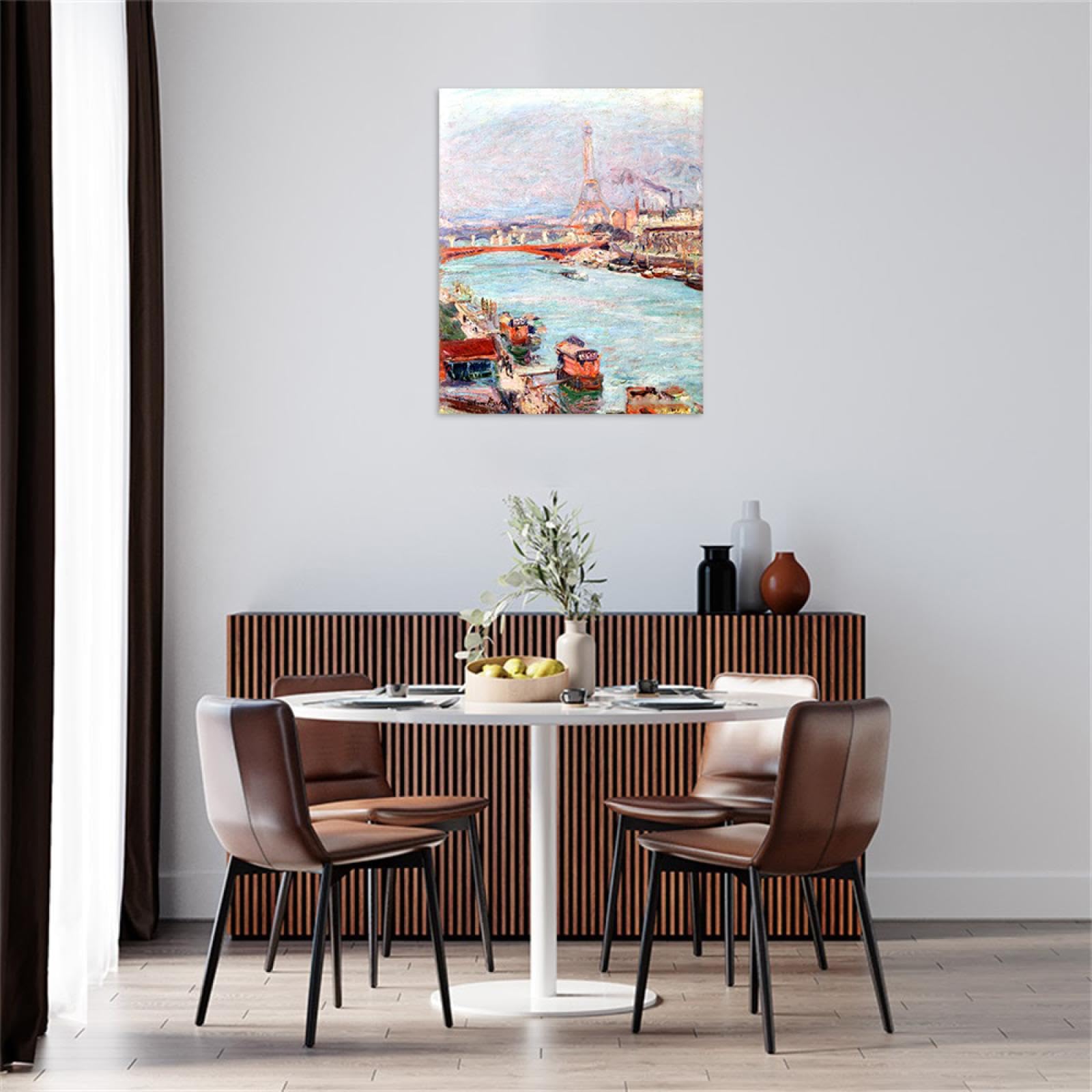 LXURY Stampe su Tela con Cornice in Legno-Torre giorno-Famose Riproduzioni di Quadri su Tela-Pittura Artistica Immagini Decorazione Casa Ufficio 70x90cm28x35inches Incorniciato
