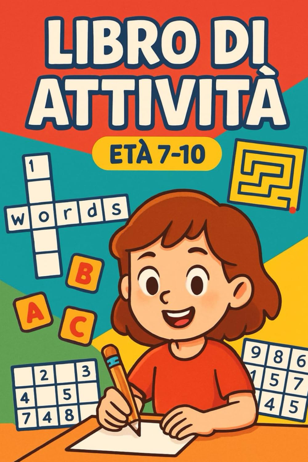 100+ Giochi e Passatempi per Bambini 7-10 Anni: Il Grande Libro dell'Enigmistica con Cruciverba, Sudoku, Labirinti, Indovinelli e Trova le Parole per Sviluppare la Logica e la Concentrazione