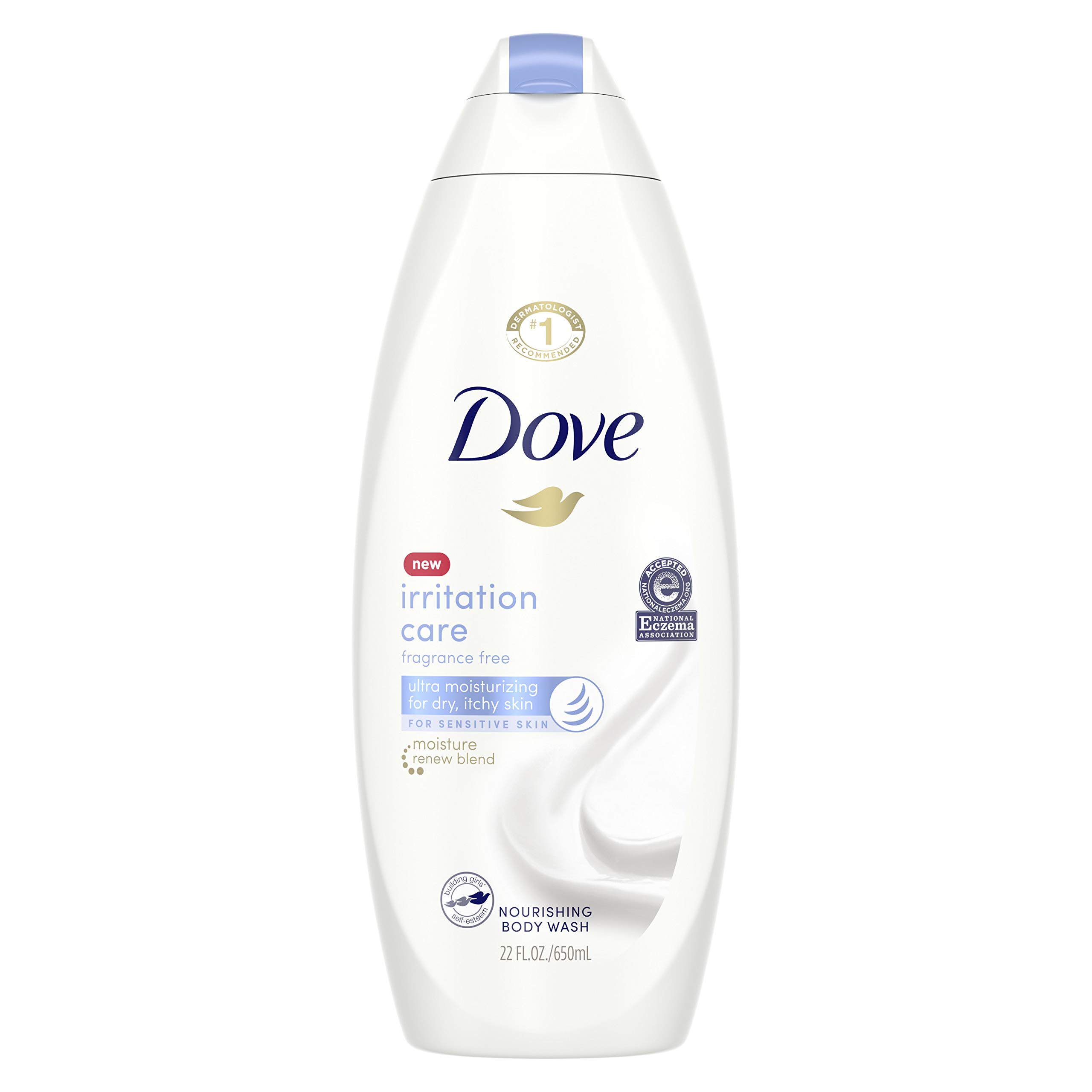 Dove Irritation Care Body Wash For Sensitive Skin and Eczema-Prone Skin Fragrance Free and Sulfate Free Ultra-Moisturizing for Dry, Itchy Skin 22 oz