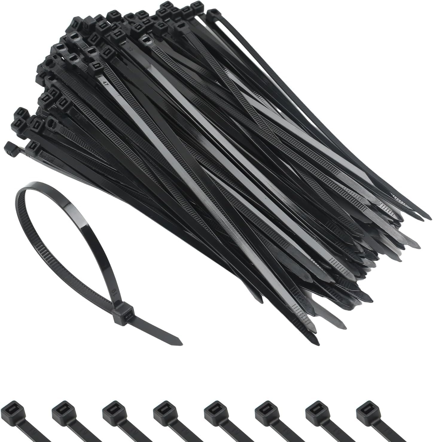 Tt Threadtrade Pack Of 600 Black Nylon Cable Ties, Multi-Purpose, Secure Self-Locking Mechanism, Uv Resistant, (250Mm X 4Mm),