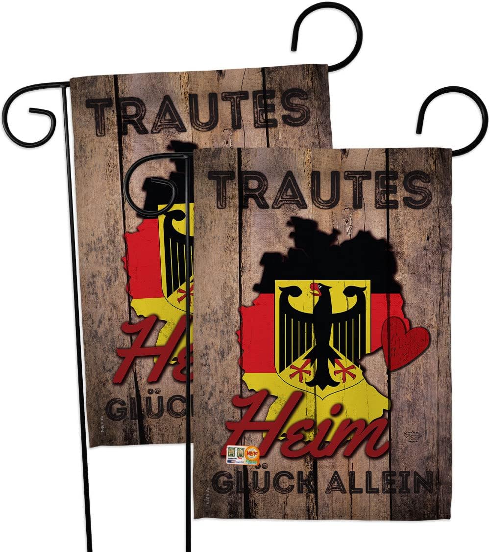 Nationality Country Germany Trautes Heim, Glück allein Garden Flags Pack Regional Nation International World Particular Area USA Applique Small Gift Yard House Banner Double-Sided US Made 13 X 18.5