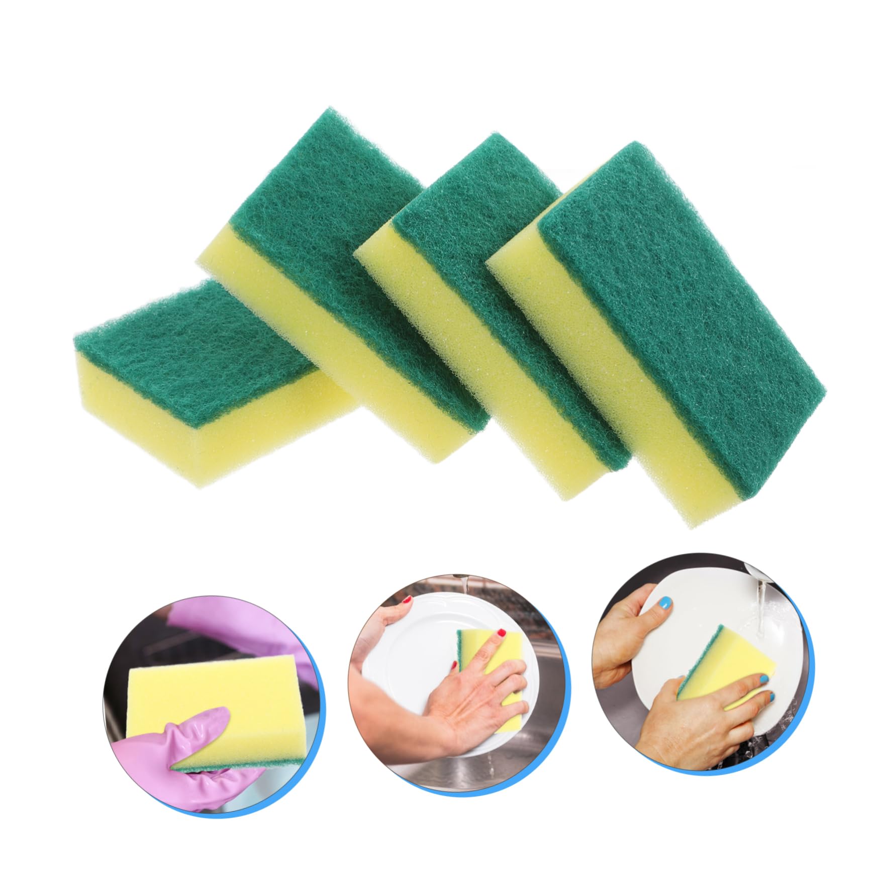 100 Esponjas de Limpieza de Cocina de Esponja para Lavar Platos | Pack 100piezas, Uso Multifuncional y Ligero, para Platos, Ollas, Sartenes y Superficies