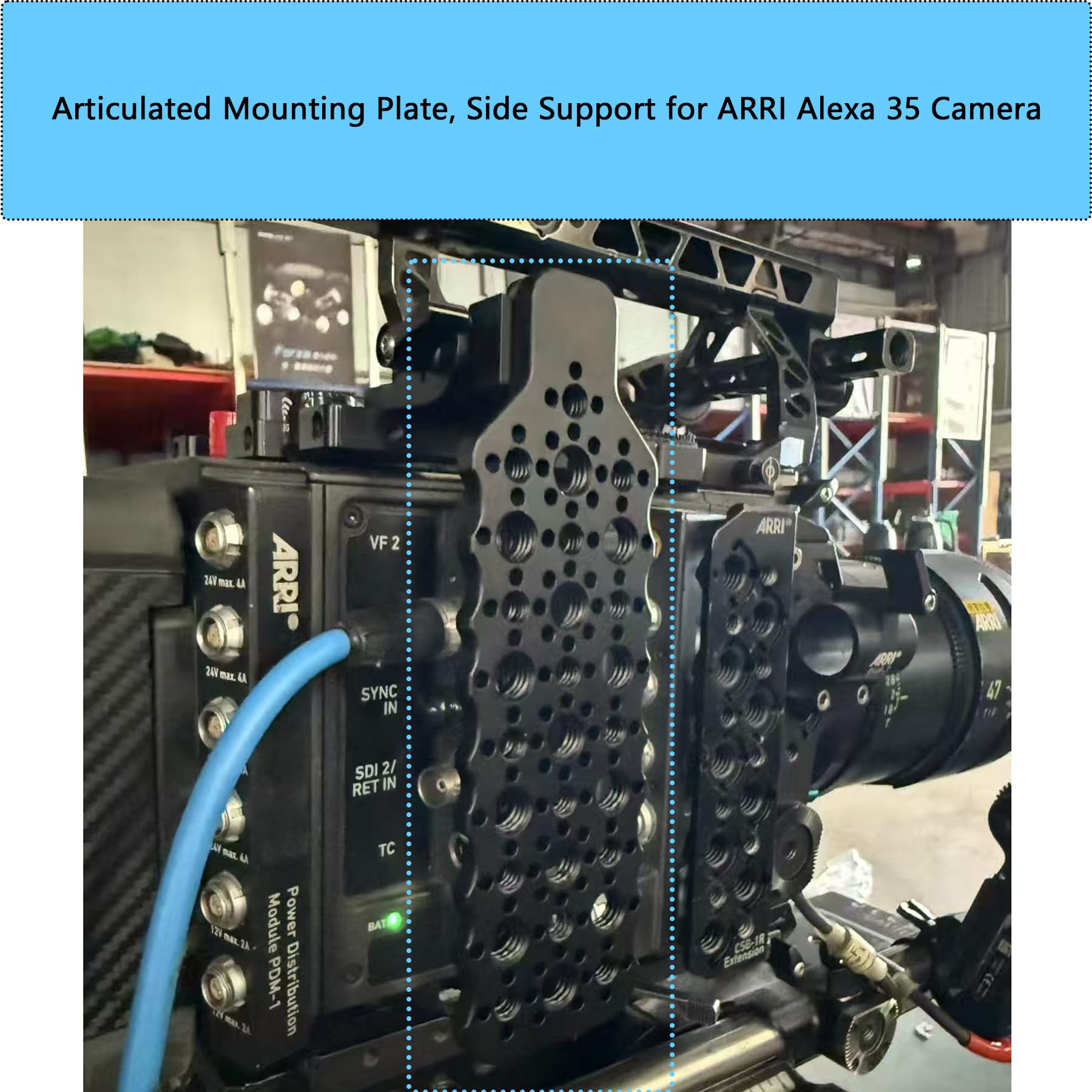 HangTon Articulated Mounting Plate, Side Support for ARRI Alexa 35 Camera, Wireless System Follow Focus Motor - Image 4