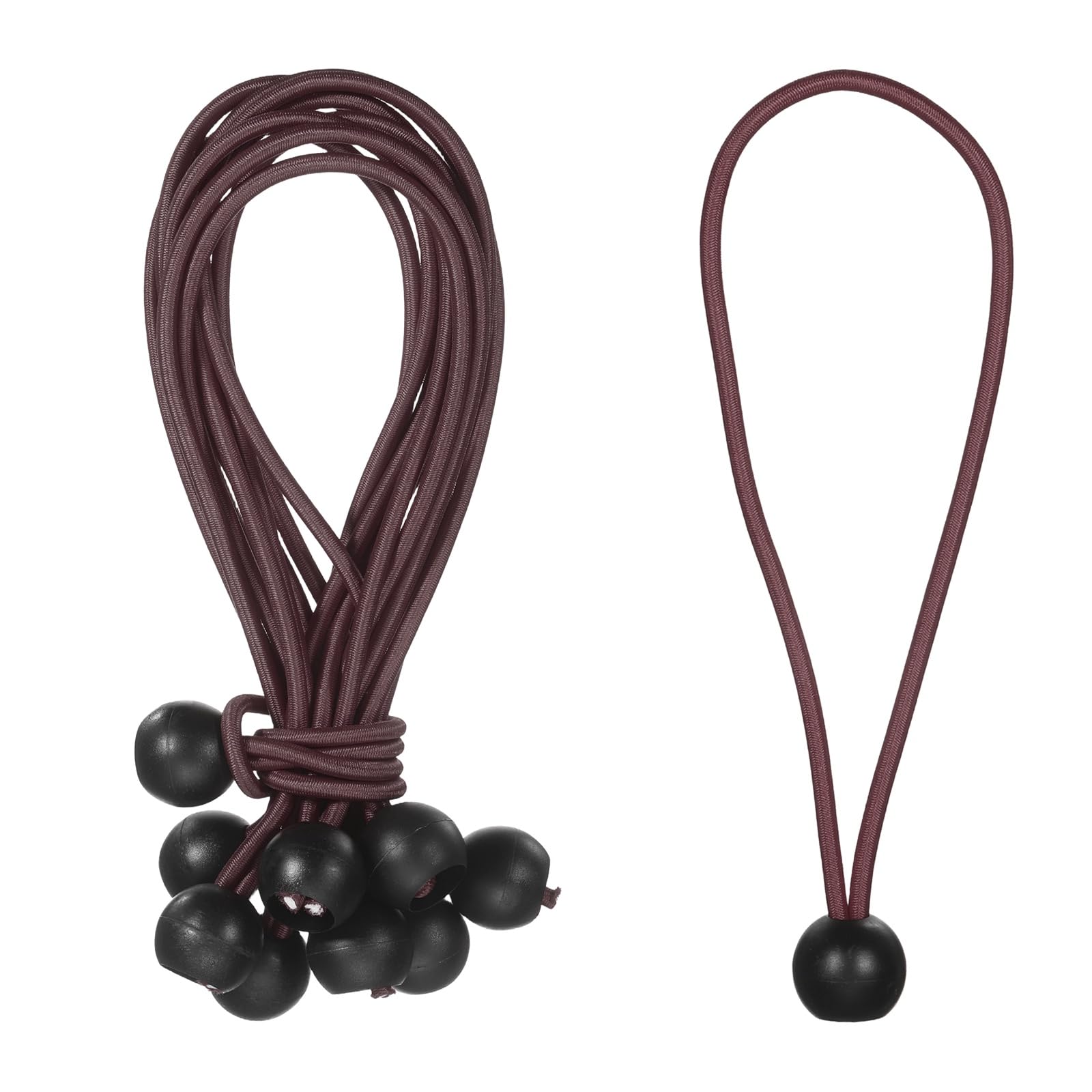 PATIKIL Ball Bungee Cord 8 Inch, 35 Pcs Bungee Cords with Balls Canopy Tarp Tie Downs Cords Elastic String for Outdoor Camping Cargo Shelter Tent Poles, Khaki