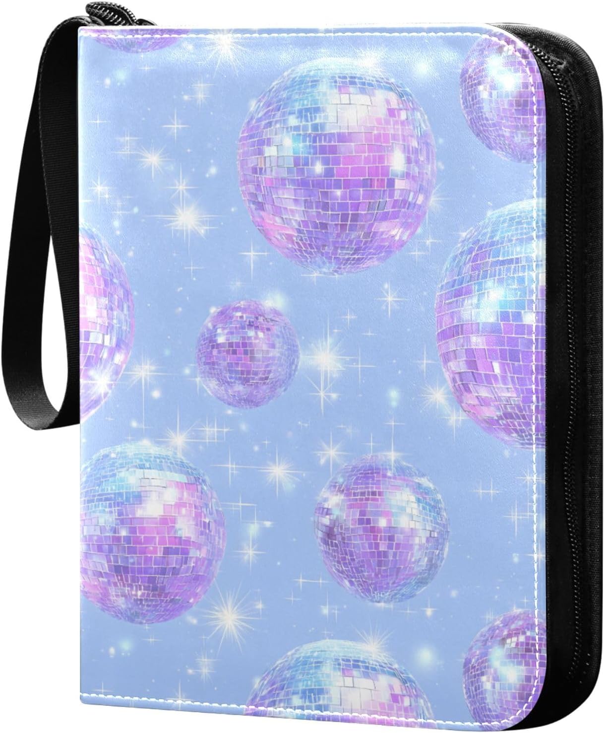Gradient Colored Disco Ball Trading Card Binder 4 Pocket with 50 Removable Sleeves