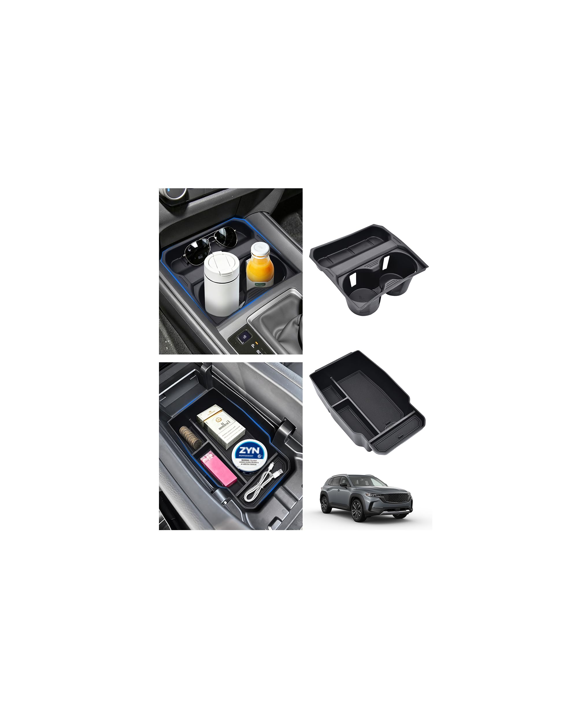Center Console Organizer &amp; Cup Holder Insert for 2023-2026 Mazda CX50
