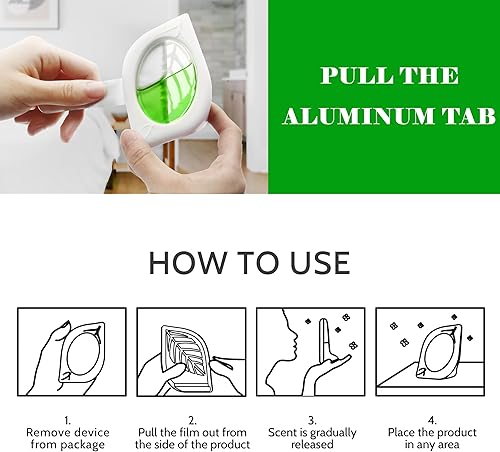 Miniatura 10 de Ambientador para el hogar, paquete de 4, aceites esenciales de vainilla, eliminador de olores para armarios de área pequeña, baño, mascotas, olor