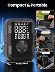 Oasser Gonfleur de pneus Portable Air Compresseur 150PSI Pompe à pneus sans fil électrique Air Pompe pour pneus de voiture moto boule avec LCD Affichage, LED Lumière, USB Port, 4 Adaptateurs de buse, Sac de rangement