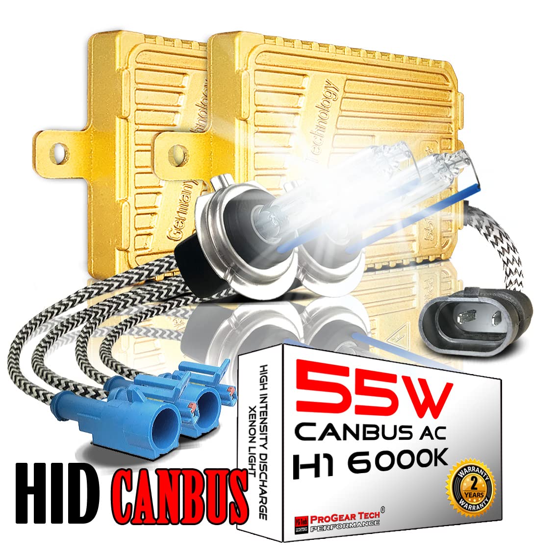 Heavy Duty 55W AC Digital CANBUS HID Xenon Conversion Kit NO OBC Error Headlight Fog-light (H1, 6000K)