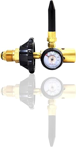 Miniatura 1 de Latex E102HTG - Inflador de globo de helio, conexión apretada, calibre de contenido de cilindro (cuerpo de latón)