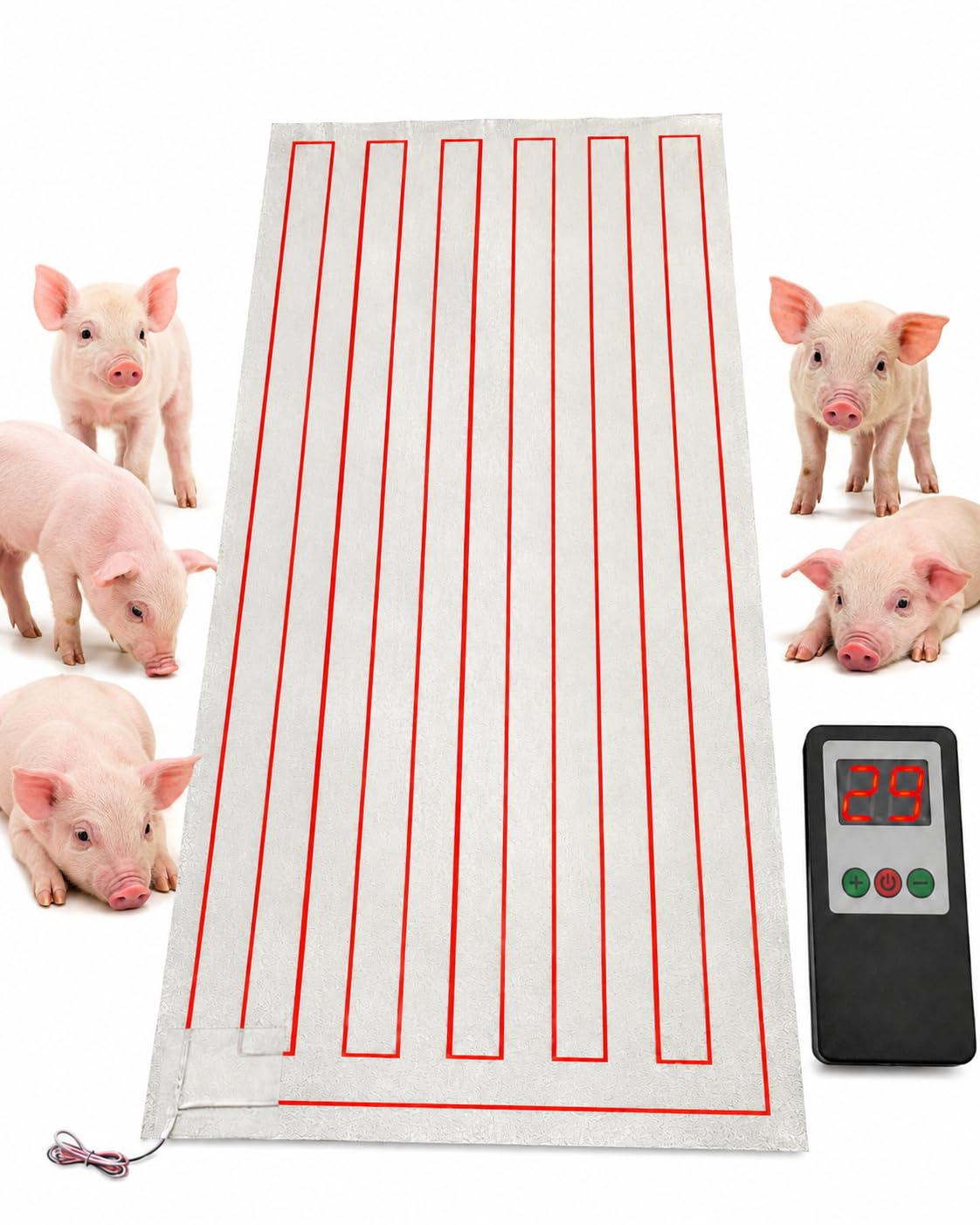 Mata Grzewcza ZewnęTrzna Dla ProsiąT Regulowana Temperatura Mata OcieplająCa Odporna Na Wilgoć Do Kojców Porodowych Stajni Obór Schronień MałYch Zwierząt 220v 200w,100×100cm